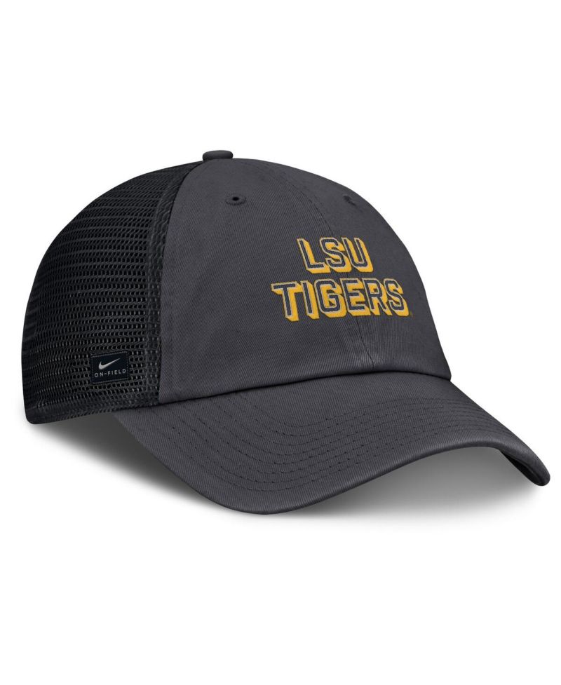Men's Anthracite LSU Tigers 2025 Gameday On-Field Club Adjustable Trucker Hat