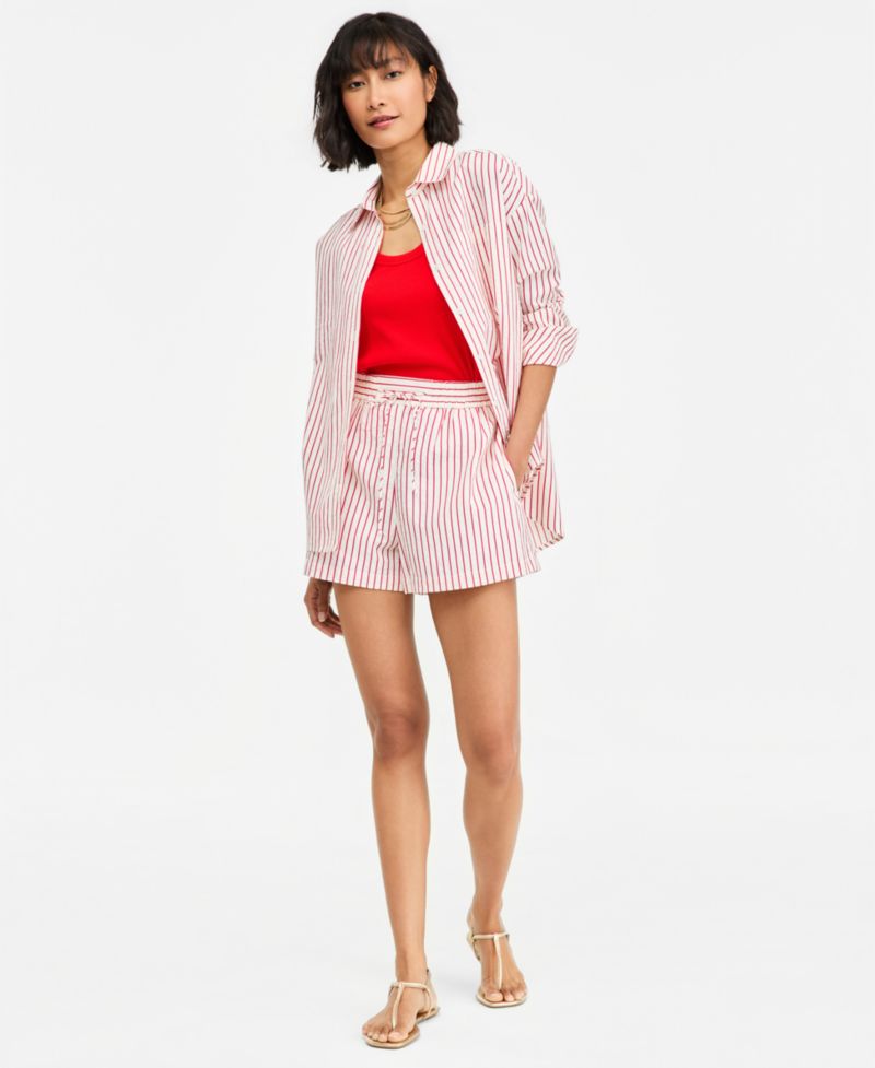 Women's Drawstring Seersucker Texture Shorts