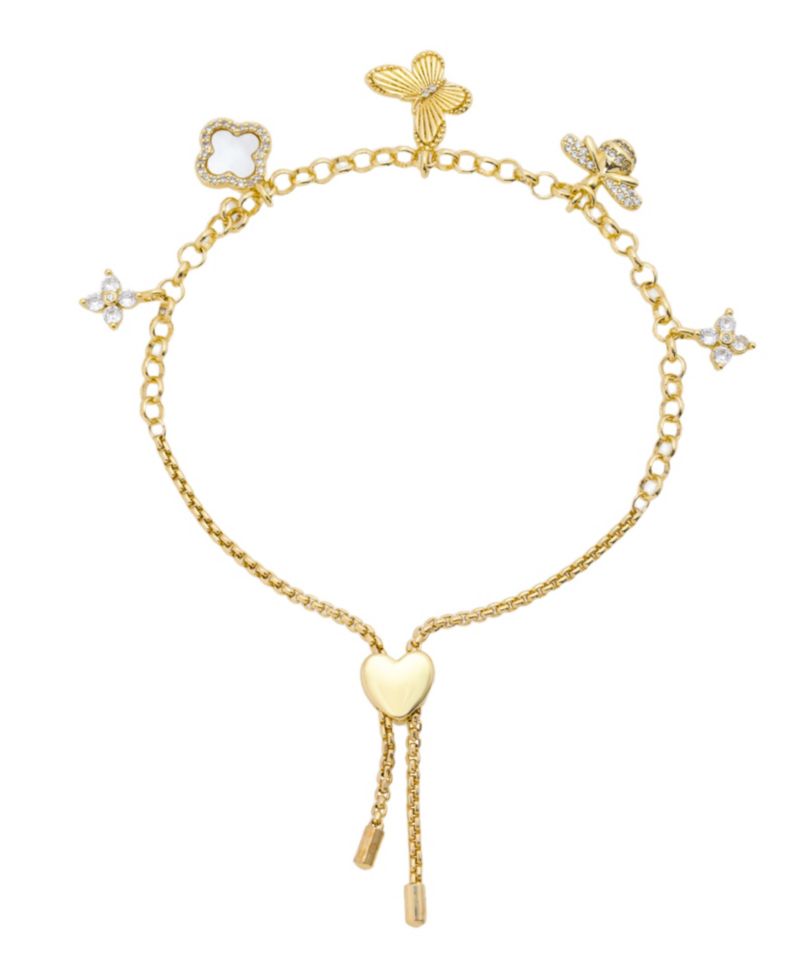 Cubic Zirconia Butterfly Bolo Bracelet