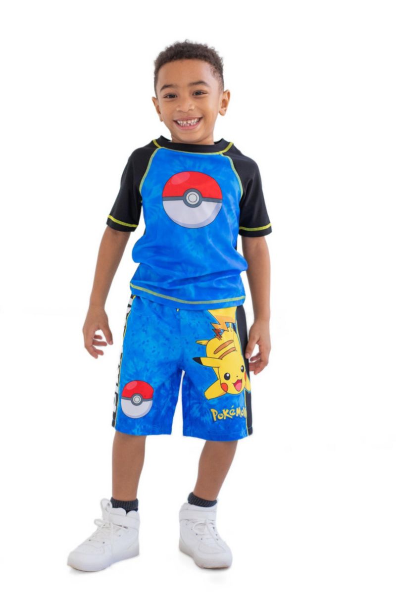 Boys' 2-Piece Swimwear Rash Guard and Swim Trunks Set UPF 50+