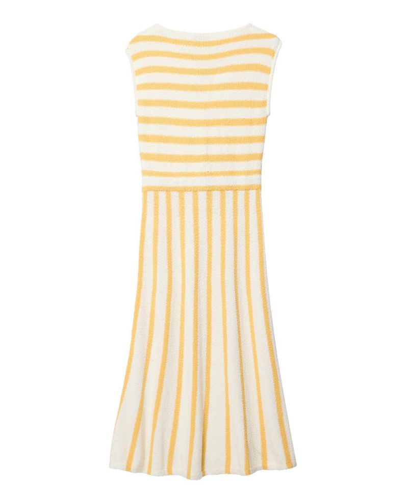 Women's Striped A-Line Midi Dress
