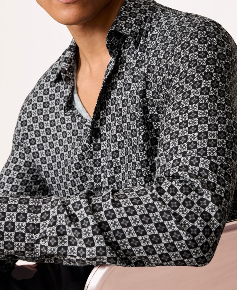Men's Nix Medallion-Print Long-Sleeve Shirt