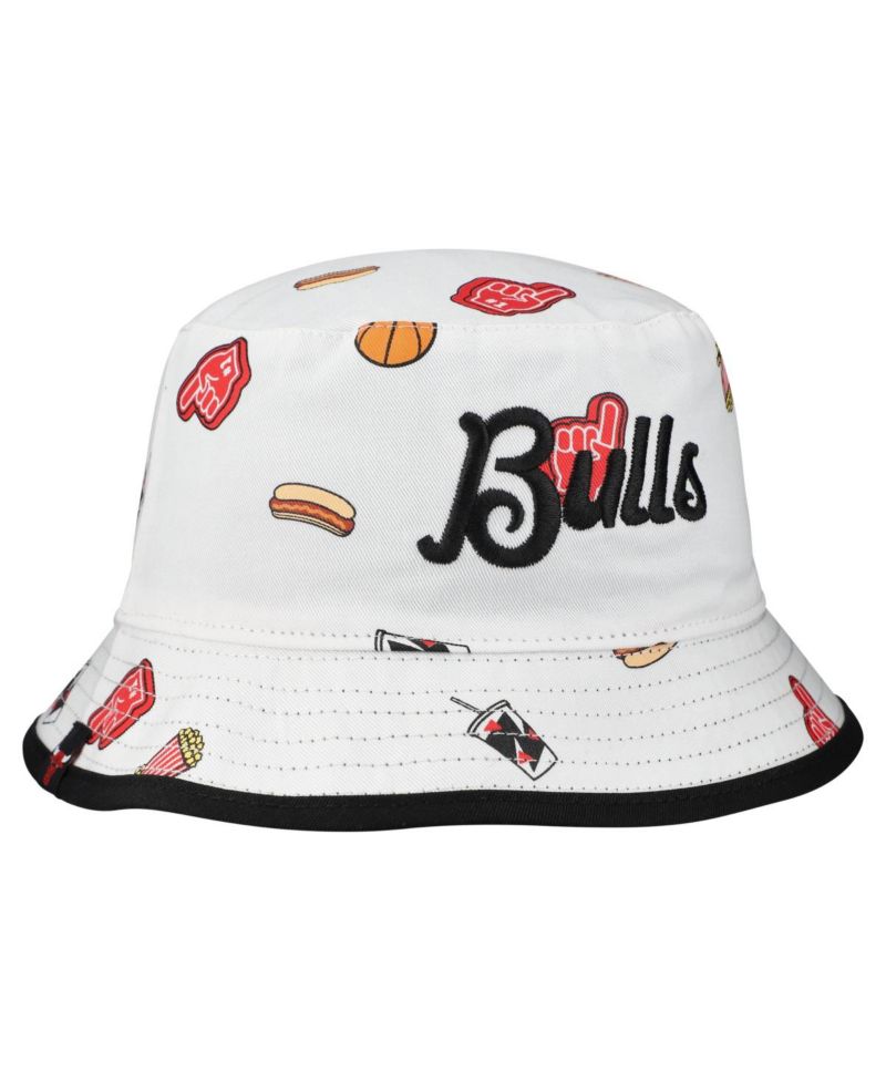 Men's White Chicago Bulls Team Cheer Reversible Bucket Hat