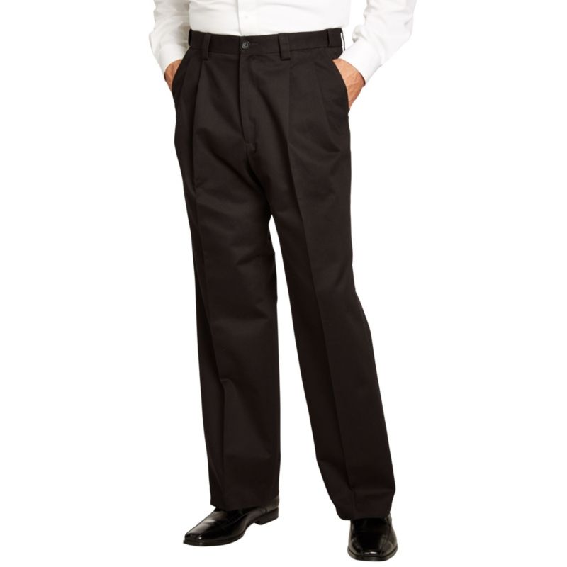 Men's Relaxed Fit Wrinkle-Free Expandable Waist Pleated Pants