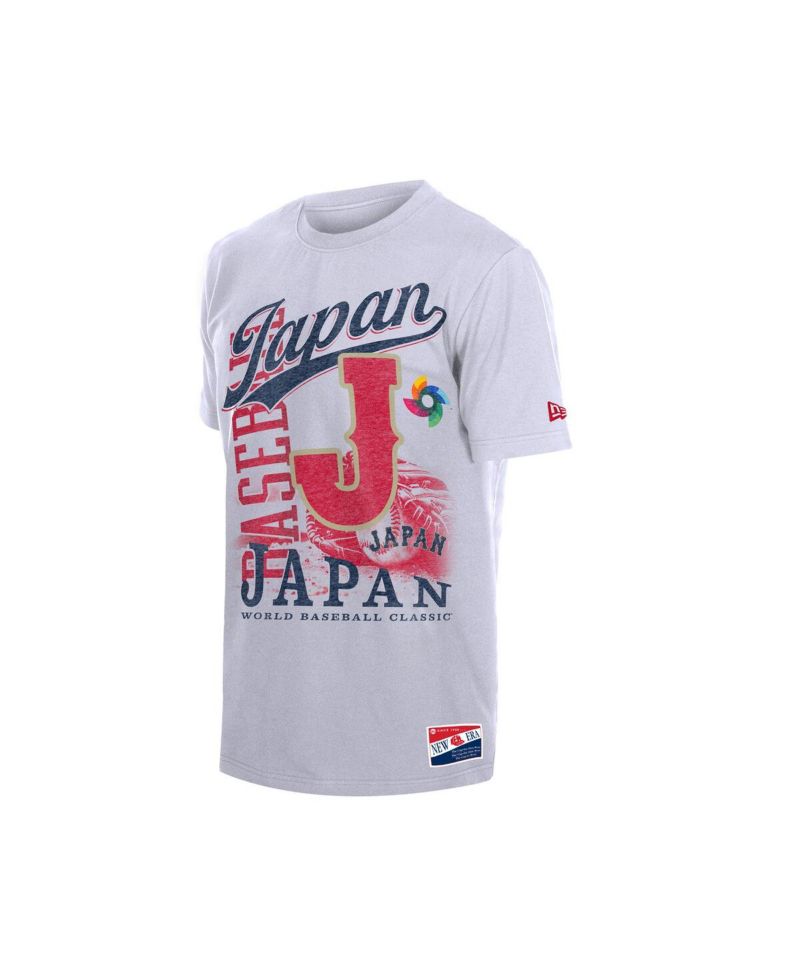 Men's White Japan Baseball 2026 World Baseball Classic Oversized Throwback Distressed T-Shirt