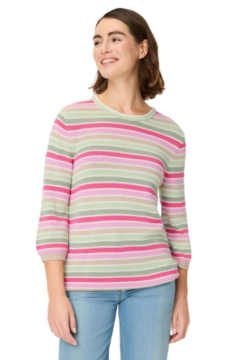 Women's Multi Colour Striped Sweater