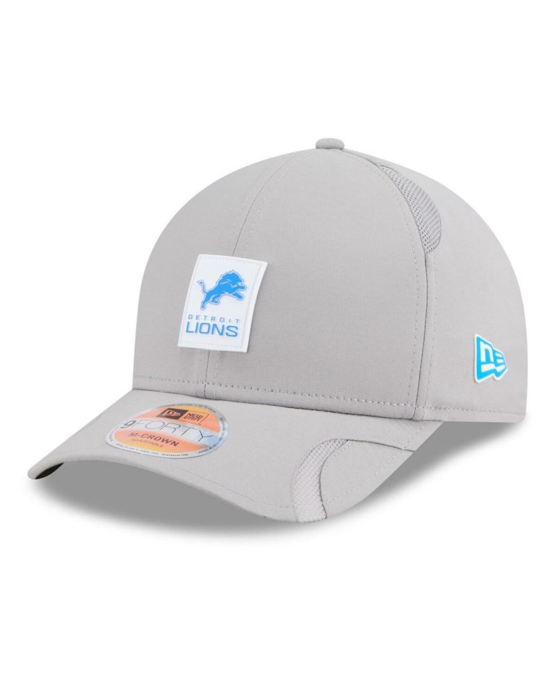 Men's Gray Detroit Lions 2025 Sideline M-Crown 9FORTY Adjustable Hat