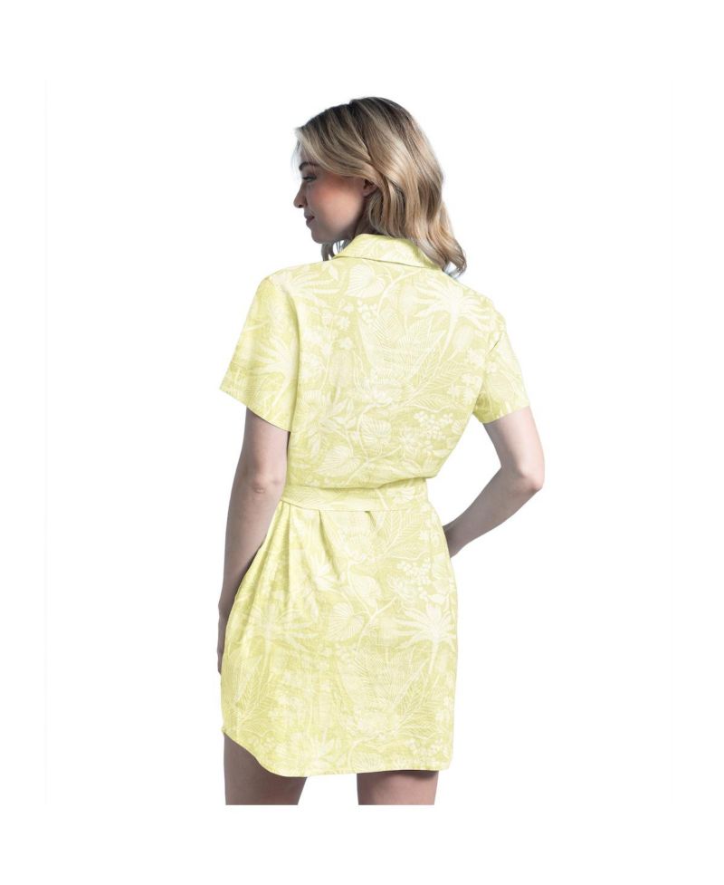 Women's Yellow Pittsburgh Steelers Palm Linen Dress