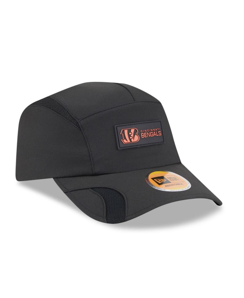 Men's Black Cincinnati Bengals 2025 Sideline Runner Adjustable Hat
