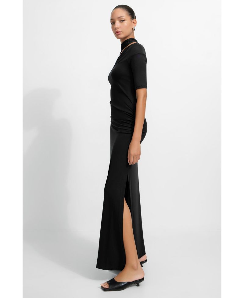Women's Zola Cutout-Shoulder Jersey Midi Dress with Side Slit