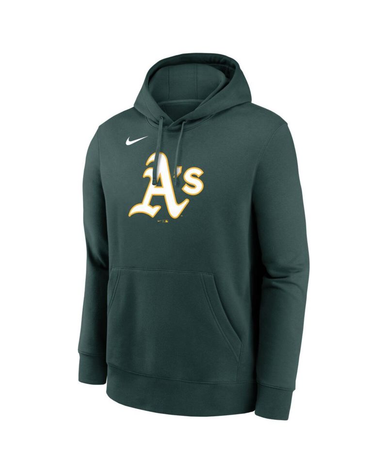 Men's Green Athletics Logo Club Fleece Pullover Hoodie
