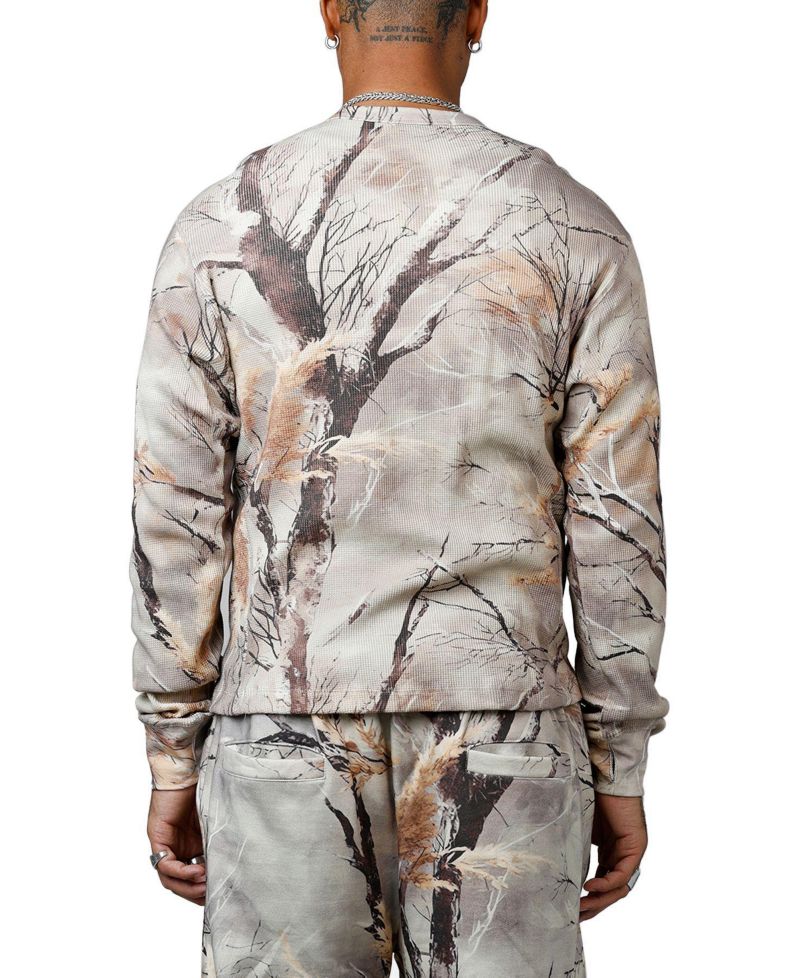 Men's Washed Waffle Thermal Long Sleeve T-Shirt