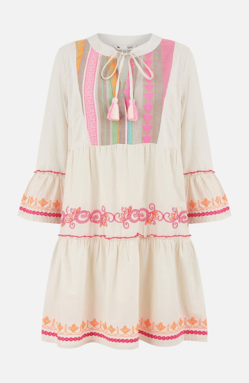 Women's Embroidered Cotton Tunic Dress