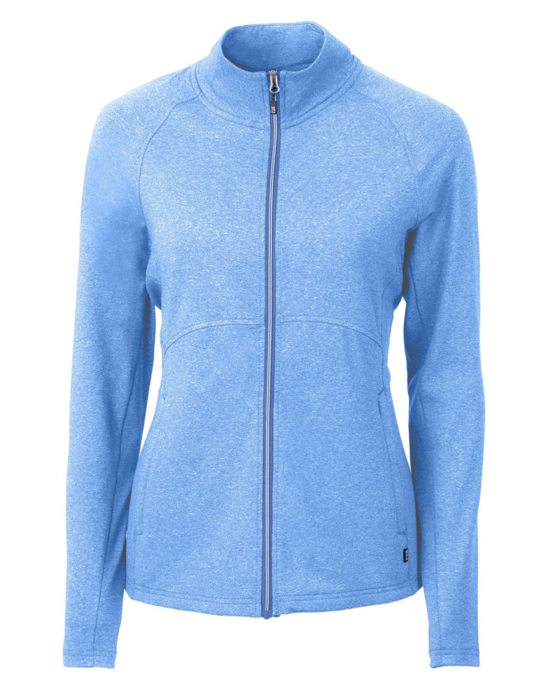 Women's Cutter and Buck Adapt Knit Heather Long Sleeve Full Zip