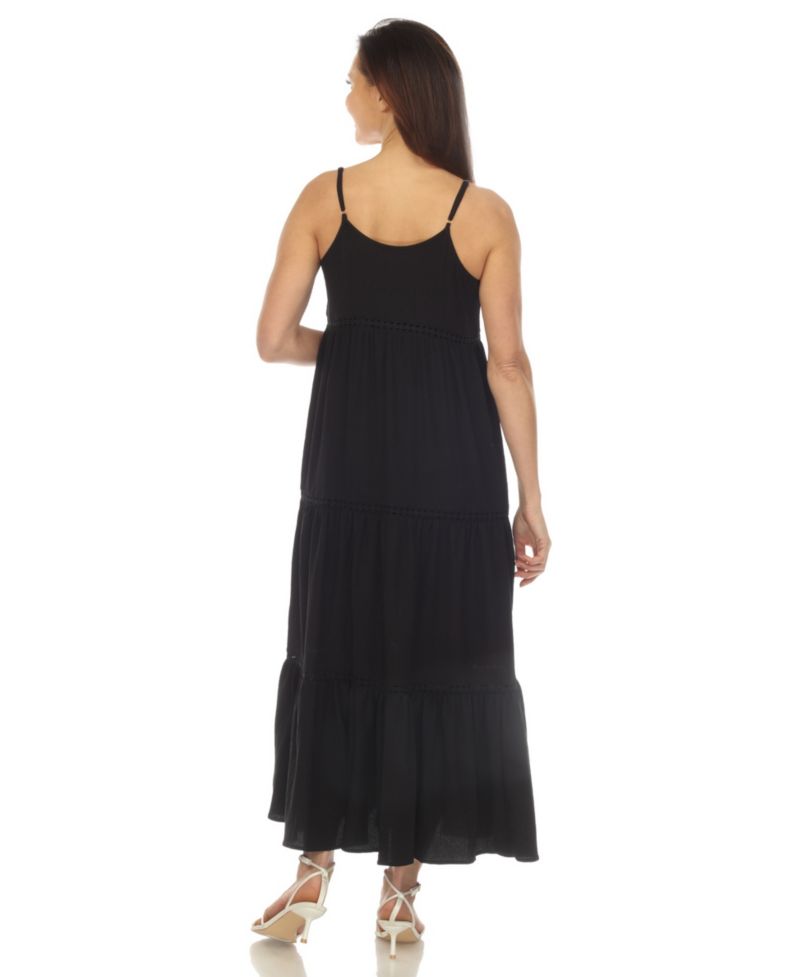 Women's Scoop Neck Tiered Midi Dress