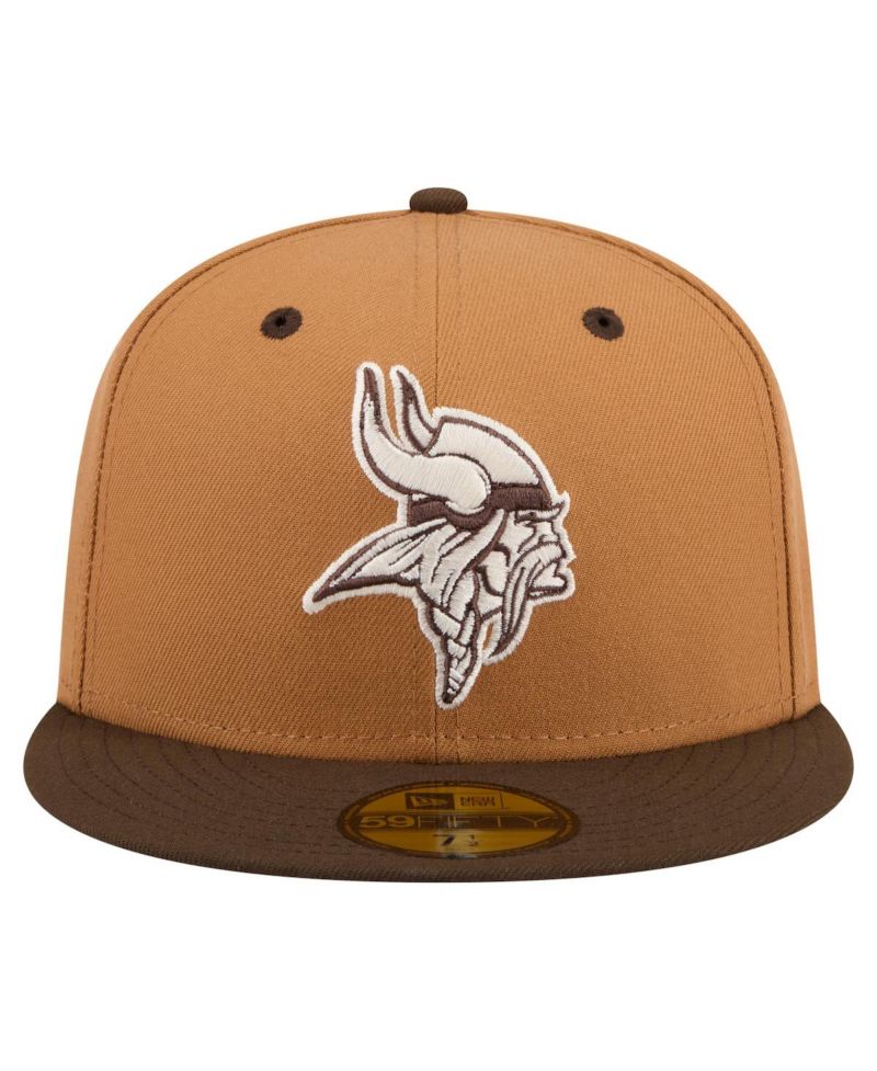 Men's Light Brown/Dark Brown Minnesota Vikings Two-Tone Walnut 59FIFTY Fitted Hat
