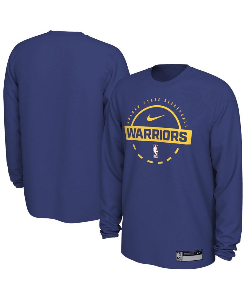 Men's Royal Golden State Warriors 2025/26 On-Court Flare Performance Practice Long Sleeve T-Shirt