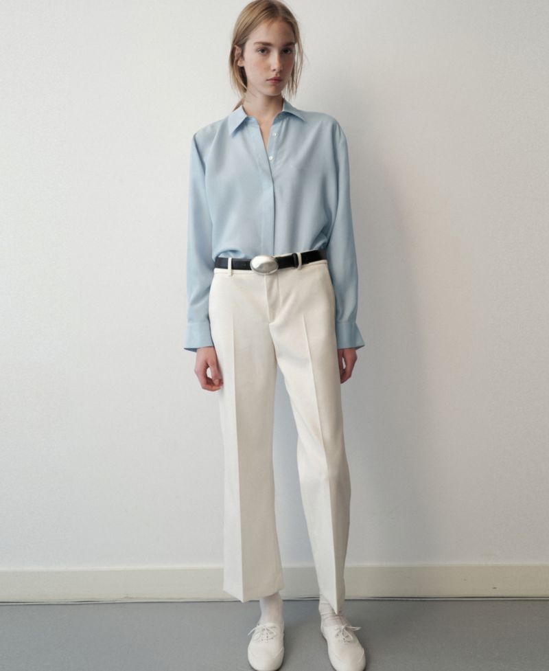 Women's Selection Long-Sleeve Oversized Button-Up Blouse