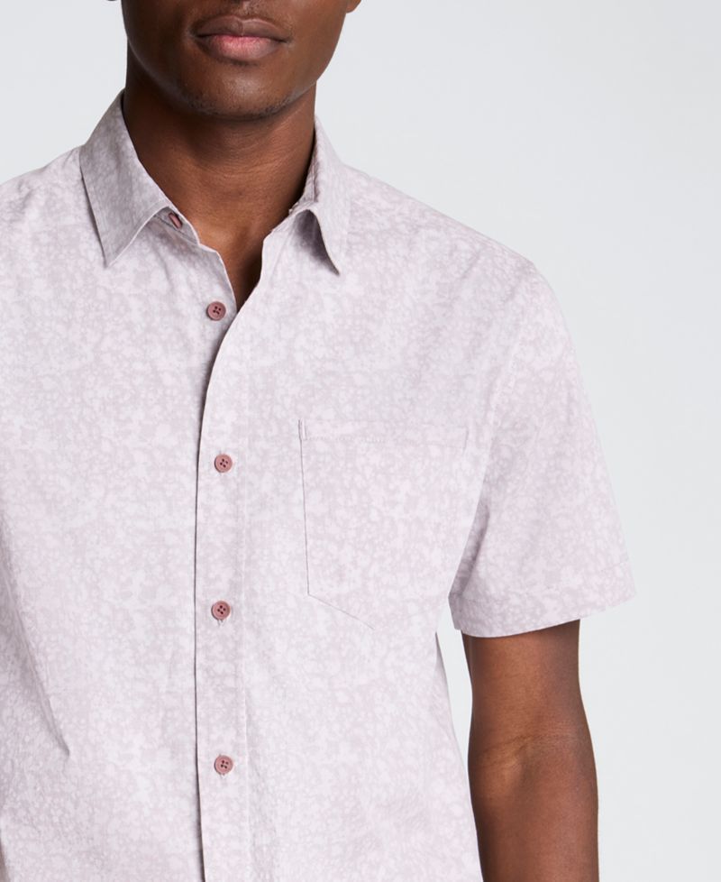 Men's Short-Sleeve Printed Slim-Fit Shirt