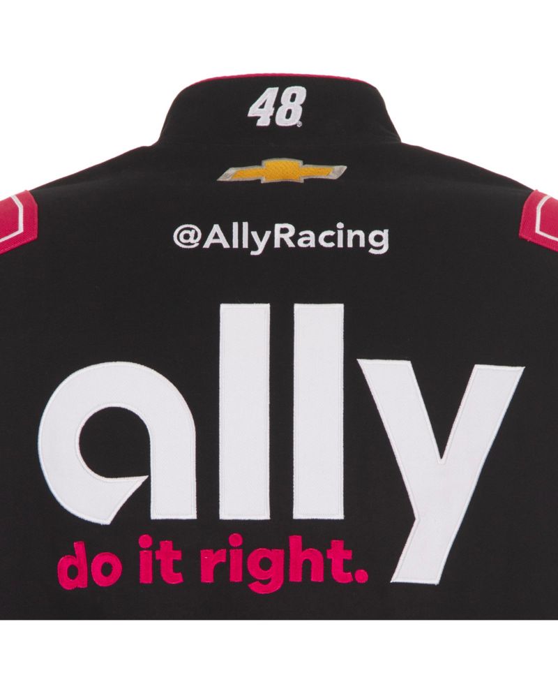 Men's Black Alex Bowman Ally Full-Snap Twill Uniform Jacket