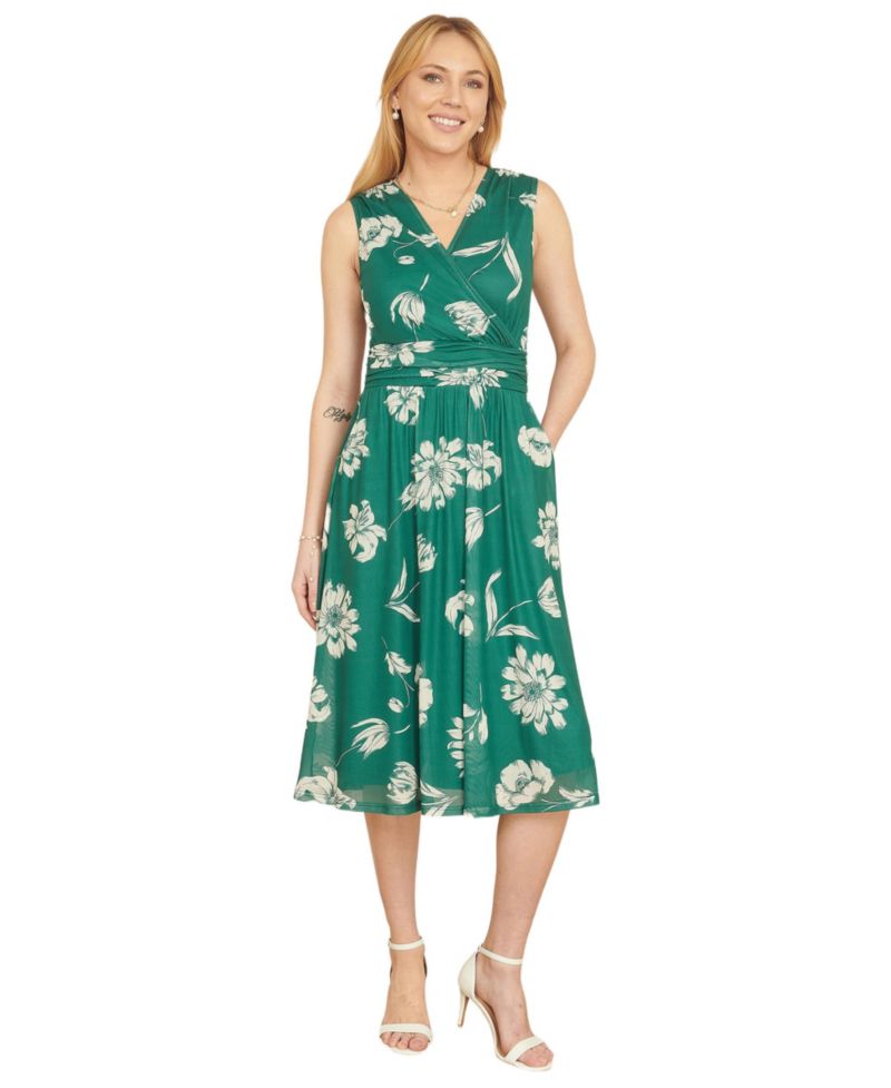 Women's Floral Print Stretch Mesh Dress