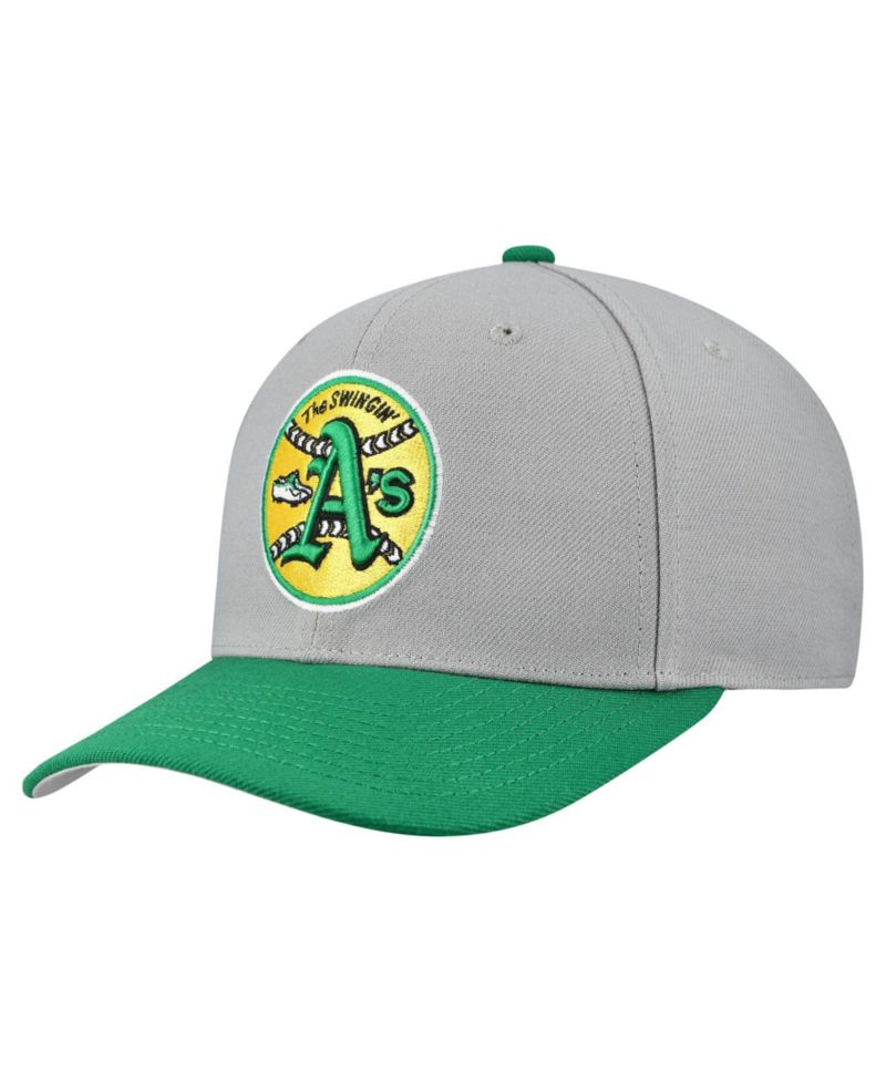 Men's and Women's Mitchell & Ness Gray Oakland Athletics Basic Coop Pro Adjustable Hat