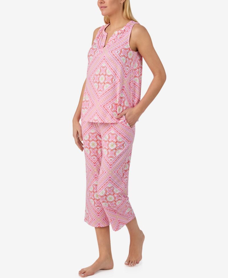 Women's Sleeveless Top & Cropped Pajama Pants, 2-Piece Set