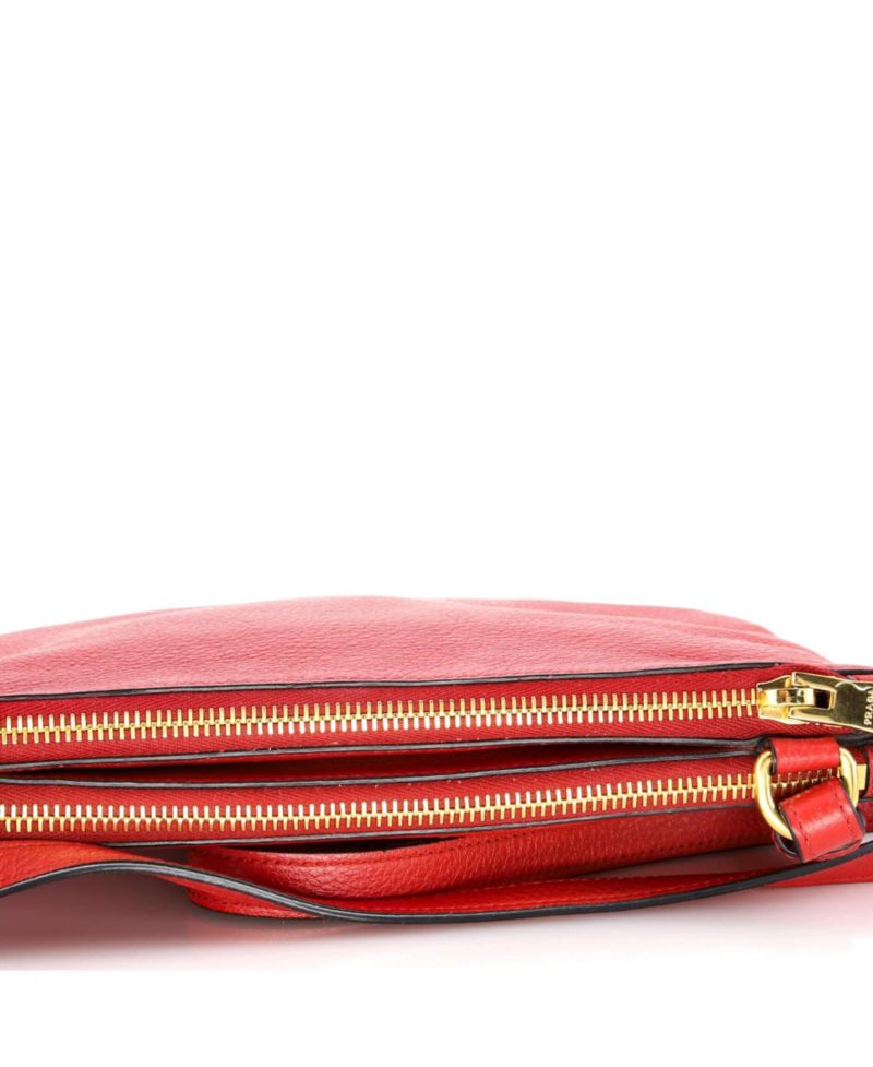 Small Double Zip Crossbody Bag Vitello Daino
