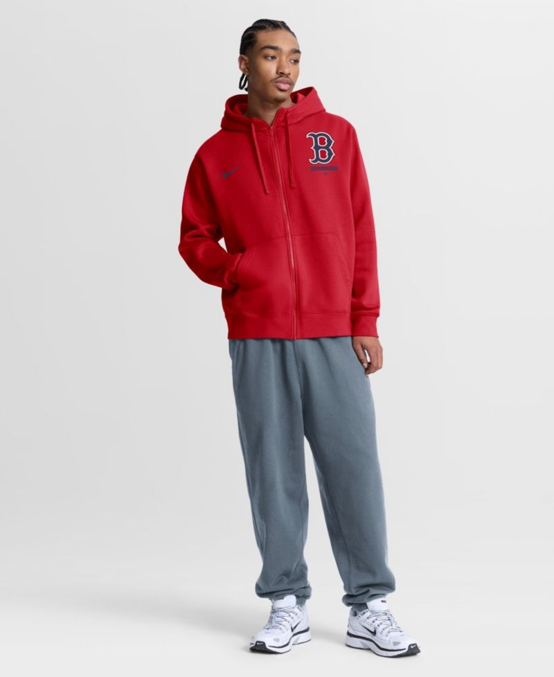 Men's Red Boston Red Sox Primetime Lockup Full-Zip Hoodie