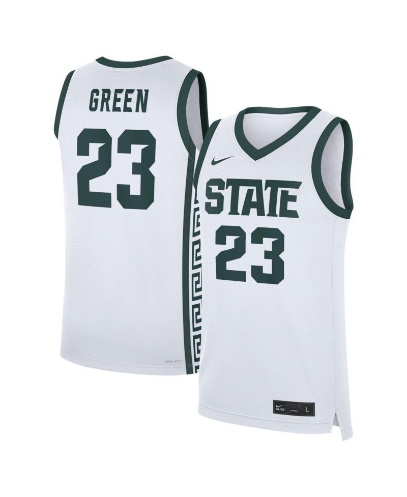 Men's Draymond Green White Michigan State Spartans Performance Replica Basketball Jersey