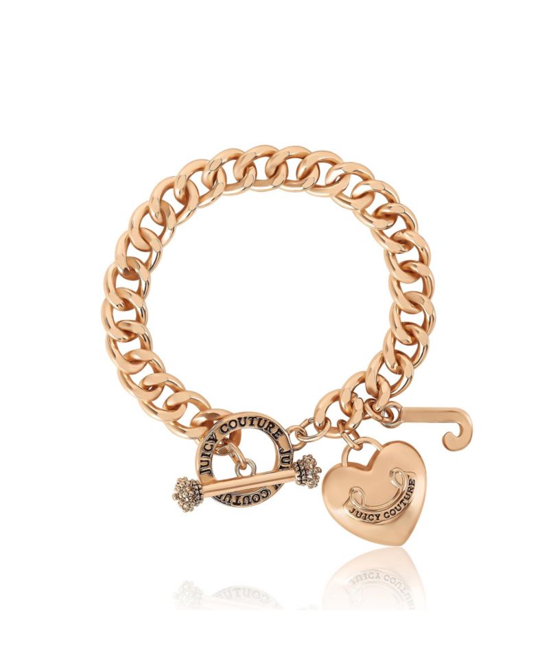 Toggle Bracelet with Crystal Heart Charm