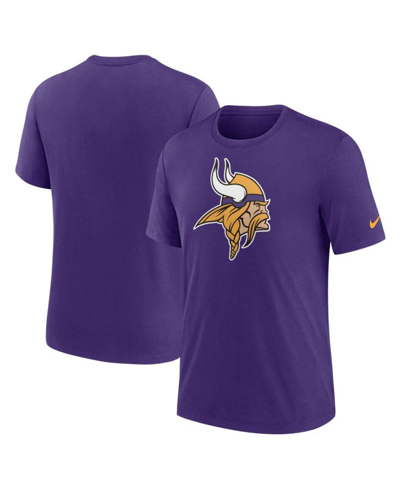 Men's Purple Minnesota Vikings Rewind Logo Tri-Blend T-Shirt