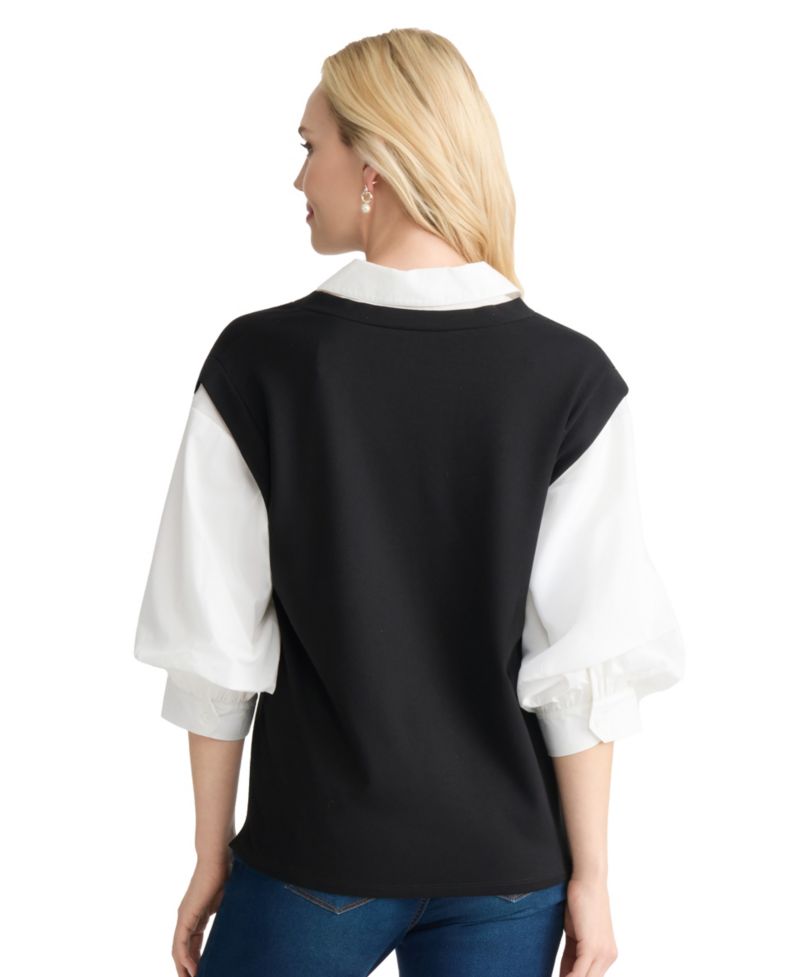 Petite Collared Serenity Twofer Top