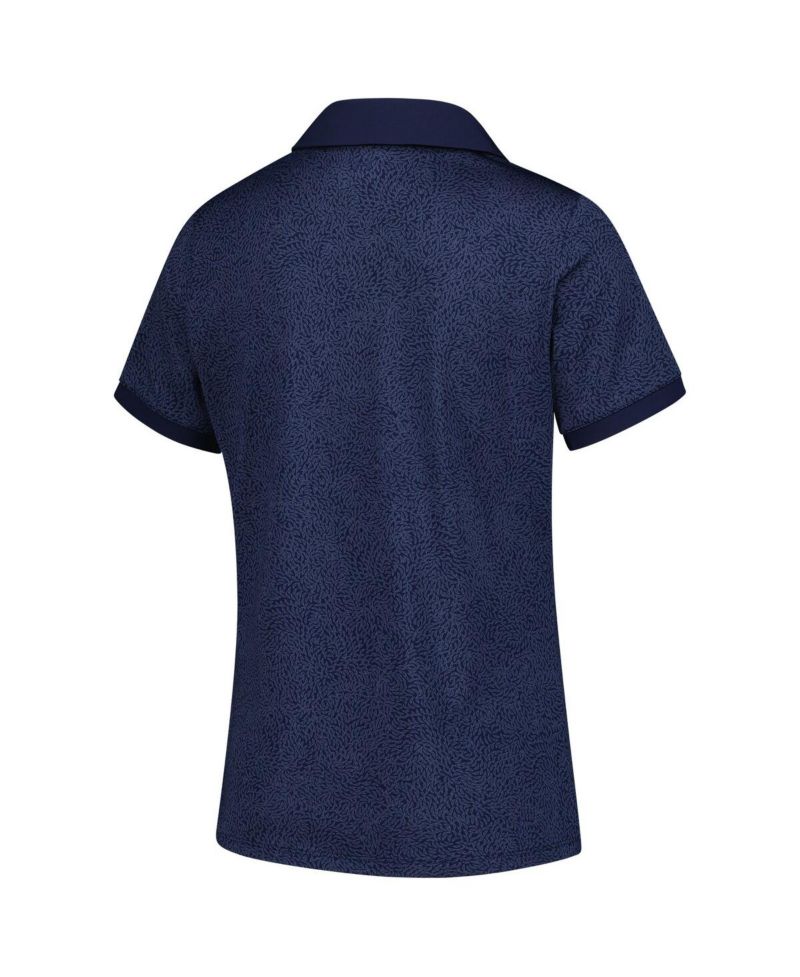 Women's Navy THE PLAYERS Playoff 3.0 Eagle Swoop V-Neck Polo Shirt