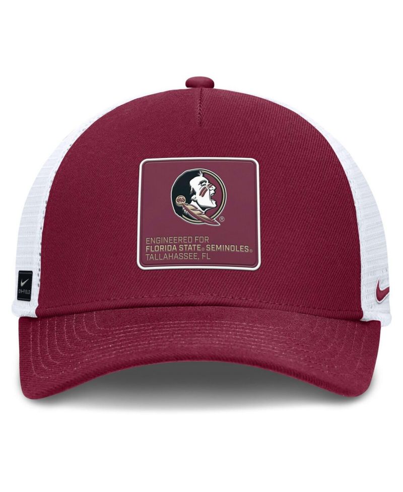 Men's Garnet/White Florida State Seminoles 2025 On-Field Rise Engineered Trucker Adjustable Hat
