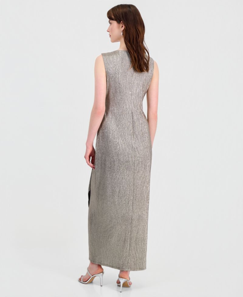 Women's Surplice-Neck Gathered-Waist Maxi Dress
