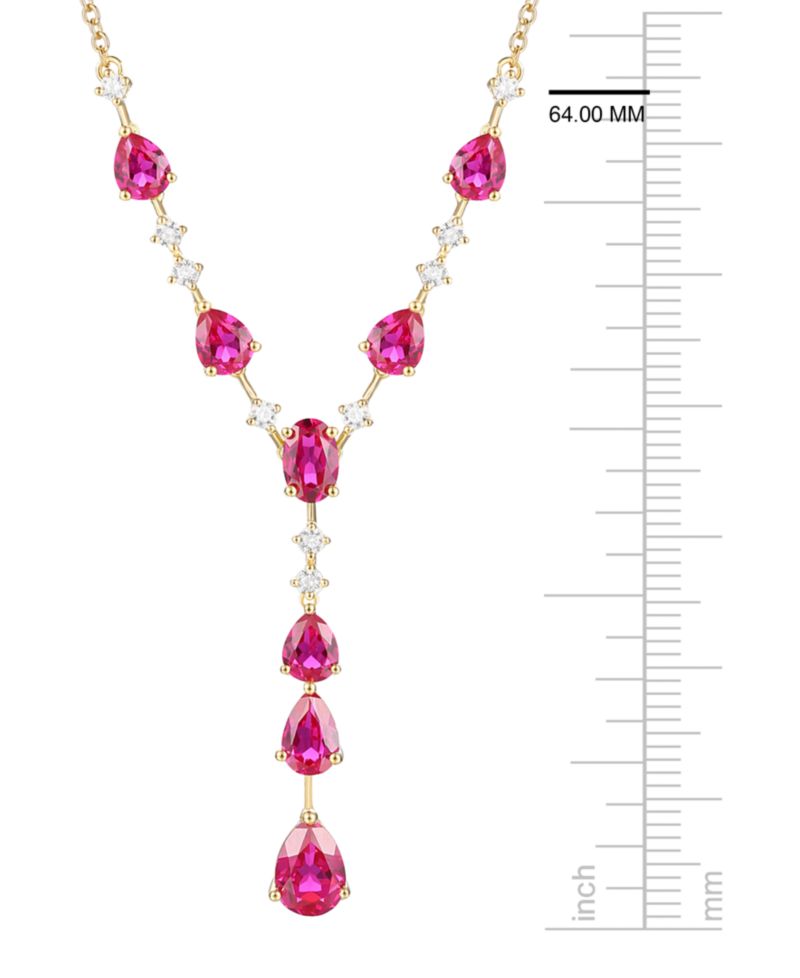 Blue Topaz (1/2 ct. t.w.) & Lab-Grown White Sapphire (1/2 ct. t.w.) Pendant Necklace in 14k Gold Over Sterling Silver (also in Ruby & Sapphire)