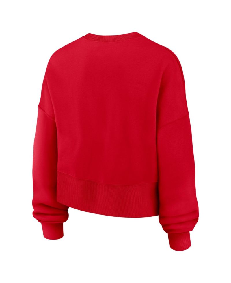 Women's Scarlet San Francisco 49ers Oversized Phoenix Fleece Sweatshirt