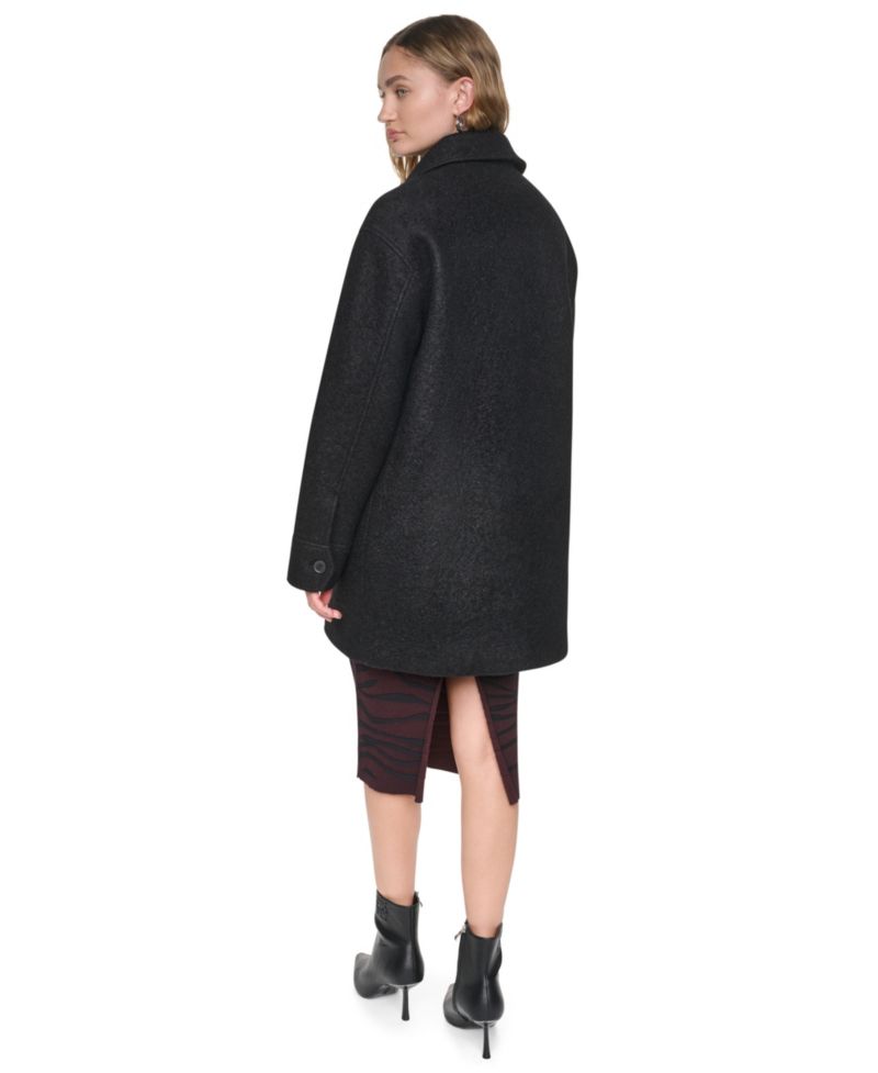 Women's Tailored Herringbone Wool-Blend Coat