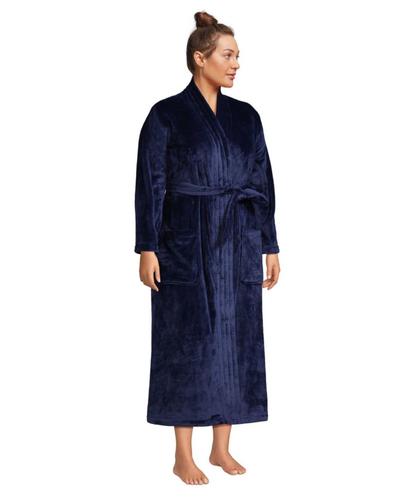 Plus Size Cozy Plush Long Wrap Robe
