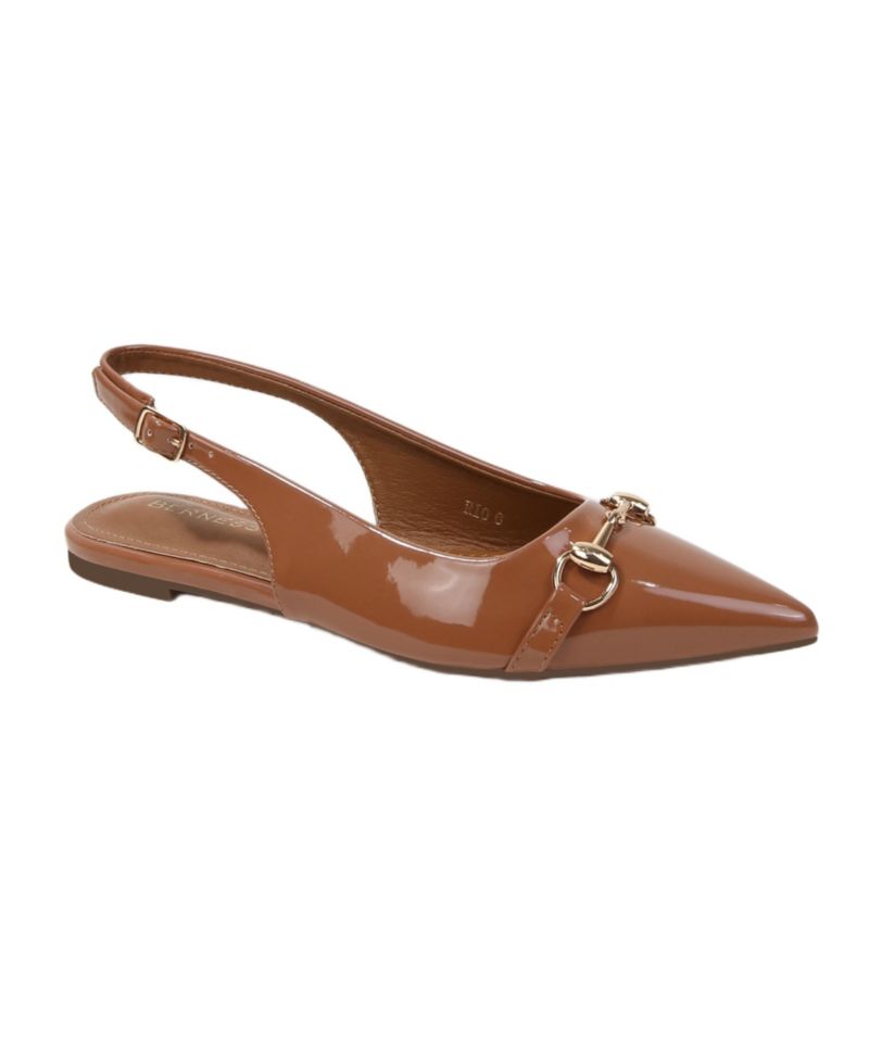 Women's Rio Patent Slingback Flats with Gold-Tone Bit