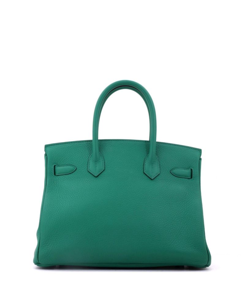 Birkin 30 Handbag Verso Clemence with Palladium Hardware
