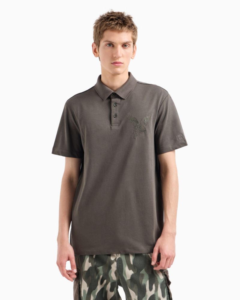 Men's Short Sleeve Eagle Graphic Polo Shirt