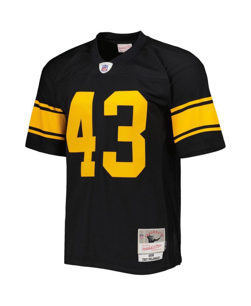 Men's Troy Polamalu Black Pittsburgh Steelers Alternate 2008 Legacy Replica Jersey