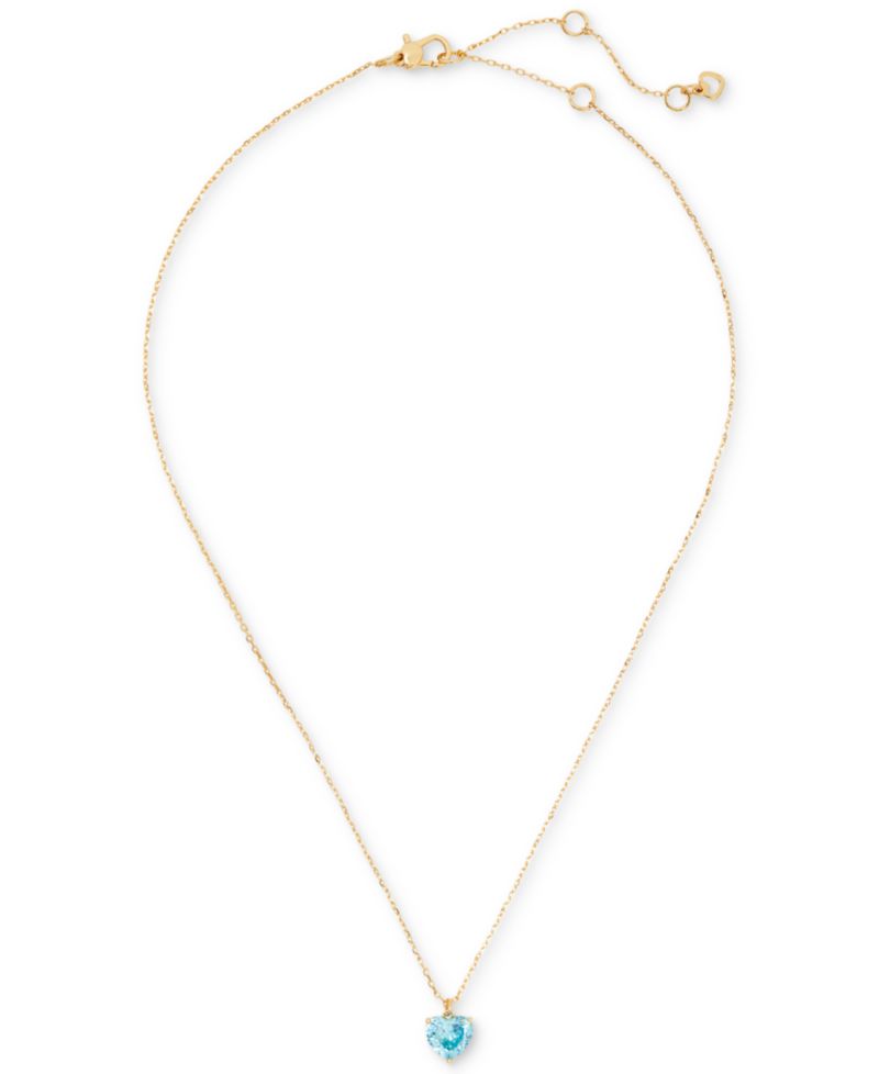 Gold-Tone Birthstone Heart Pendant Necklace, 16" + 3" extender