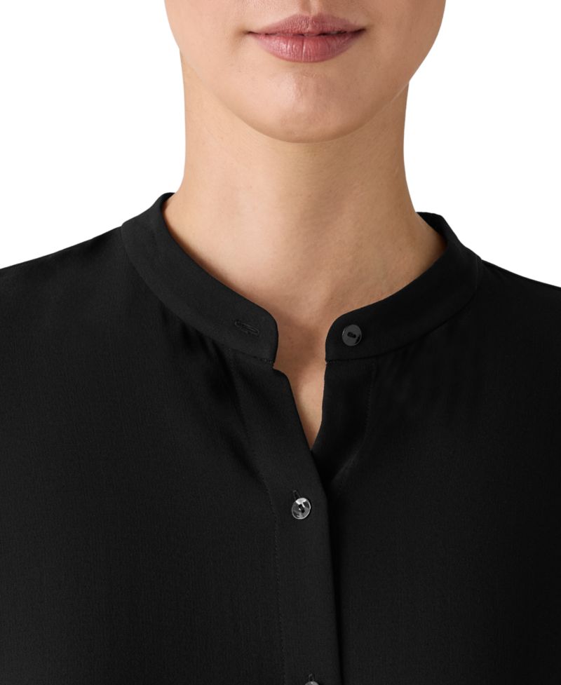 Eileen Fisher Women's Mandarin Collar Shirt