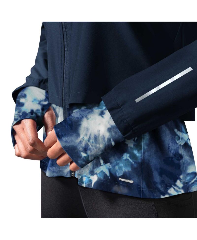 Women's Navy Chicago Bears Grace Raglan Full-Zip Running Jacket