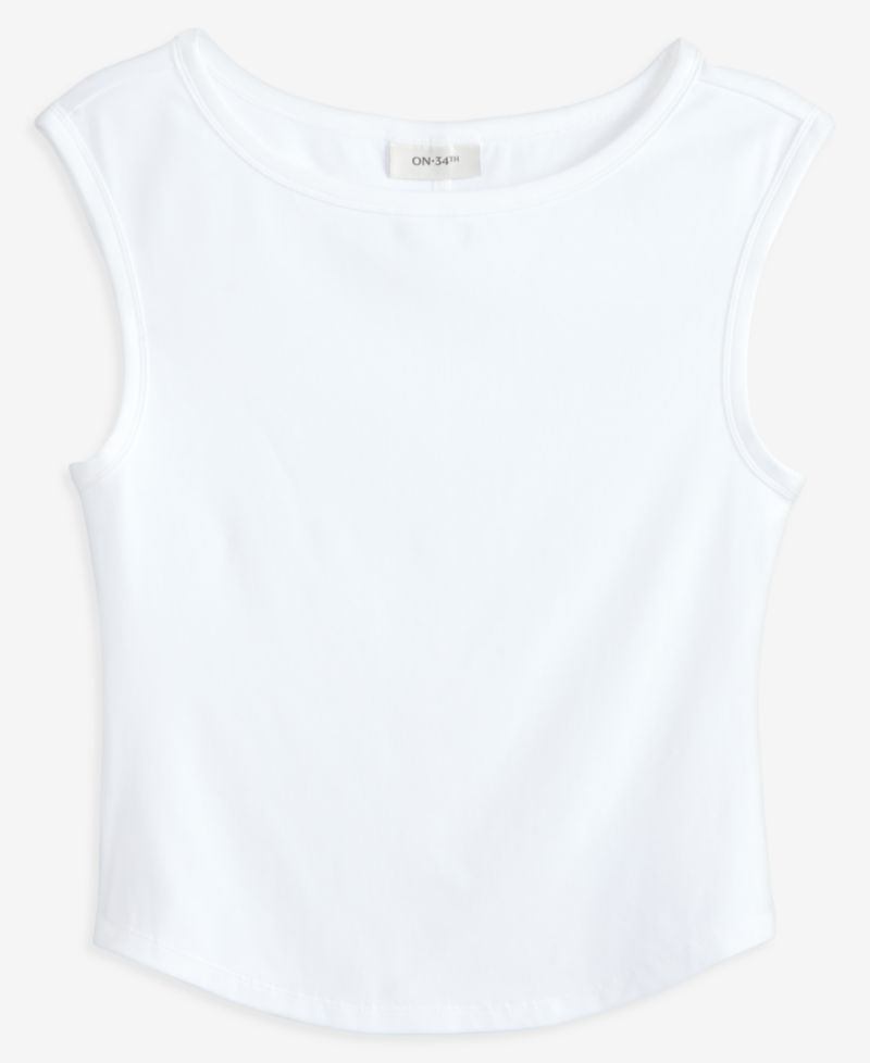 Women's Ribbed Boat-Neck Tank