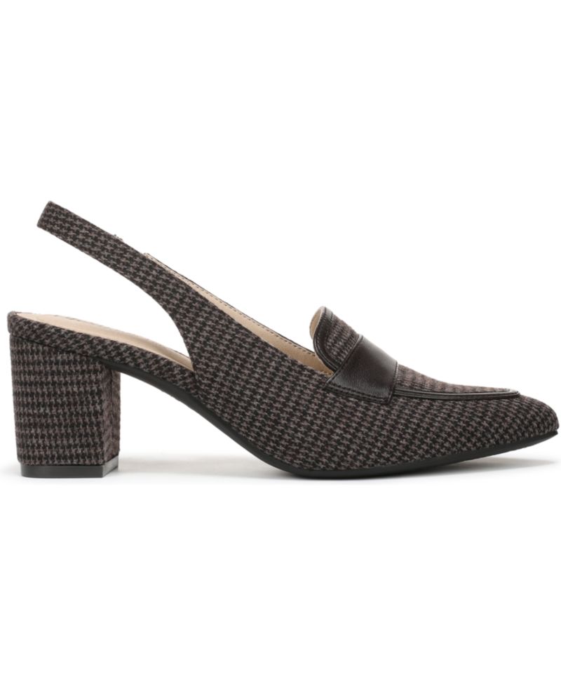Women's Angel Pointed Toe Block Heel Slingback Pumps
