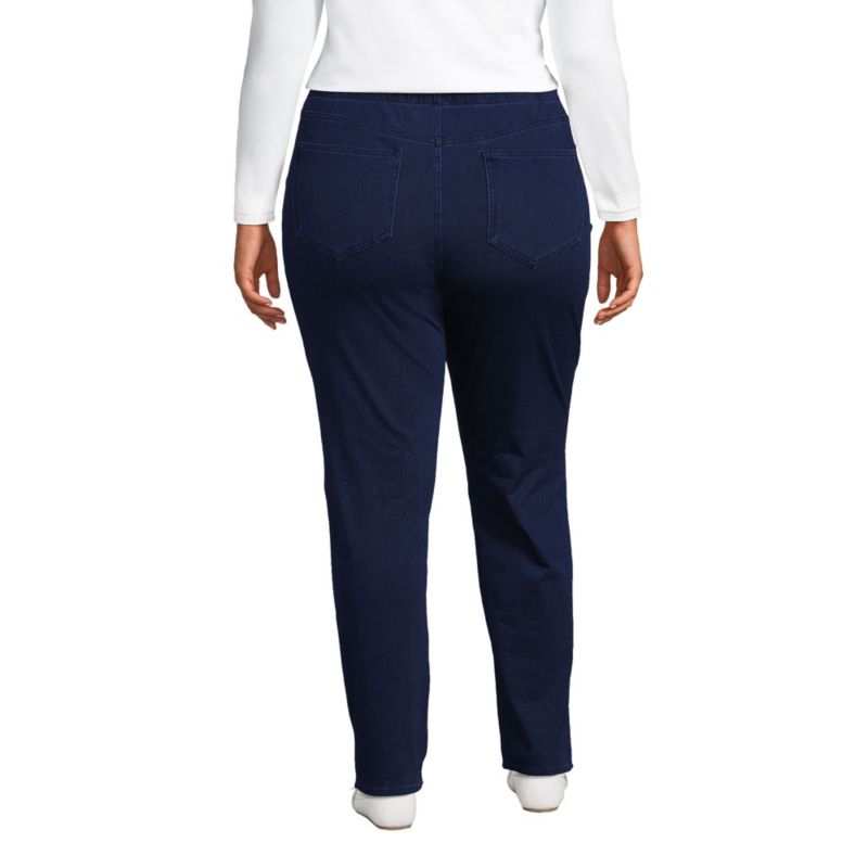 Women's Plus Size Starfish Mid Rise Knit Denim Straight Jeans